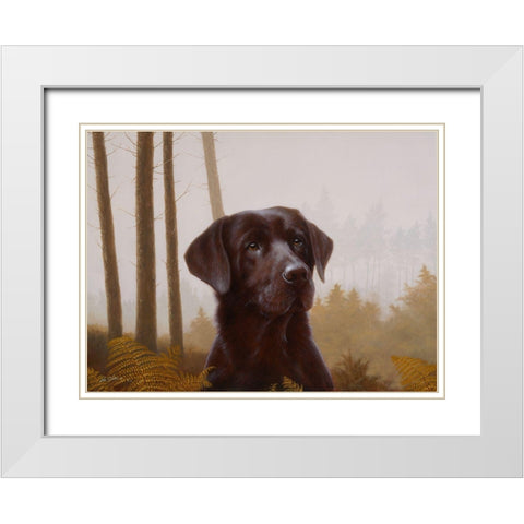 Js44-B White Modern Wood Framed Art Print with Double Matting by Silver, John