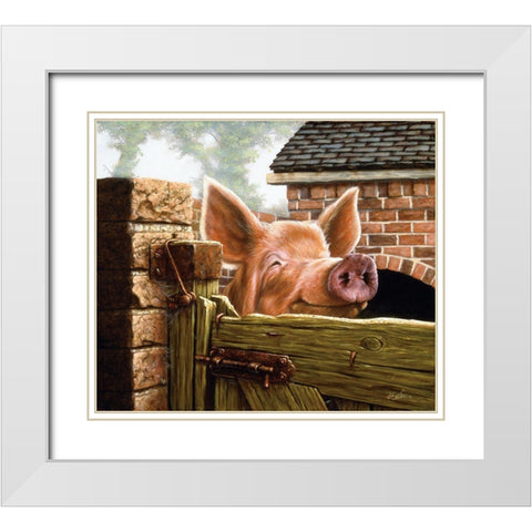 Js39-C White Modern Wood Framed Art Print with Double Matting by Silver, John