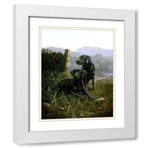Country Companions White Modern Wood Framed Art Print with Double Matting by Silver, John