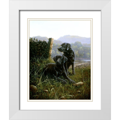 Country Companions White Modern Wood Framed Art Print with Double Matting by Silver, John