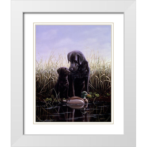 Js37-C White Modern Wood Framed Art Print with Double Matting by Silver, John