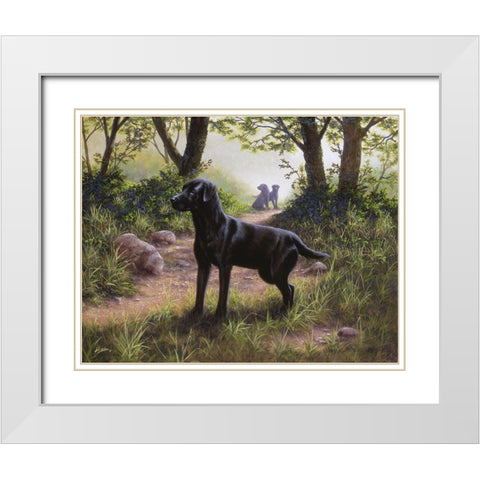 Js38-C White Modern Wood Framed Art Print with Double Matting by Silver, John