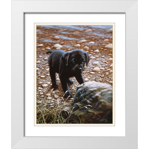 Js47-C White Modern Wood Framed Art Print with Double Matting by Silver, John