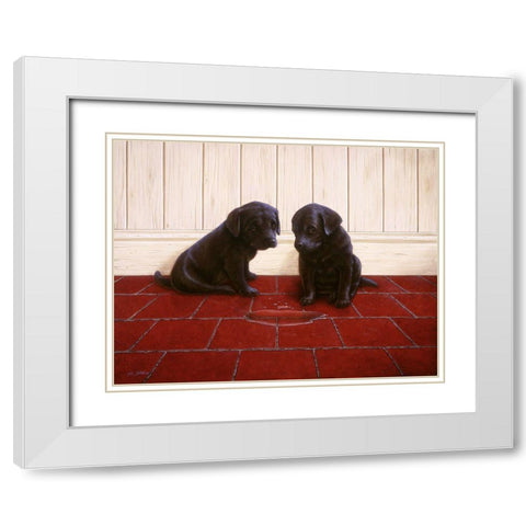 Js50-C White Modern Wood Framed Art Print with Double Matting by Silver, John