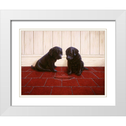 Js50-C White Modern Wood Framed Art Print with Double Matting by Silver, John