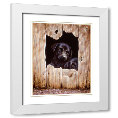 Js51-C White Modern Wood Framed Art Print with Double Matting by Silver, John