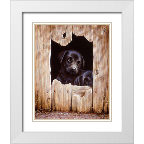 Js51-C White Modern Wood Framed Art Print with Double Matting by Silver, John