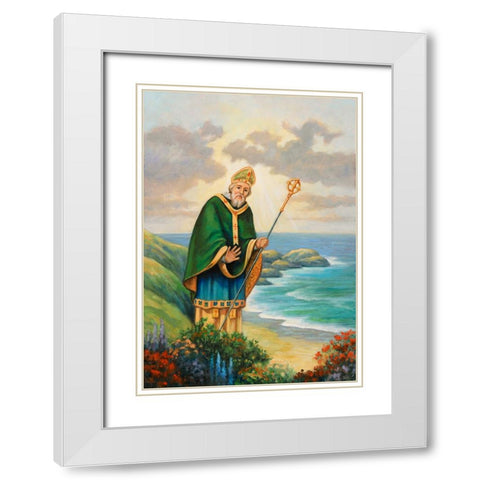 St. Patrick White Modern Wood Framed Art Print with Double Matting by Zaccheo, John