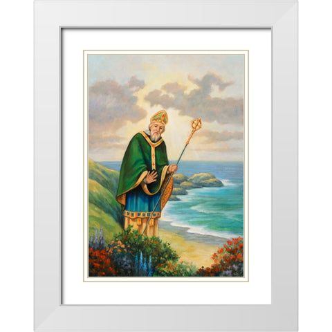 St. Patrick White Modern Wood Framed Art Print with Double Matting by Zaccheo, John