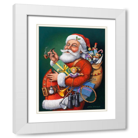 Saint Nick and All His Toys White Modern Wood Framed Art Print with Double Matting by Zaccheo, John
