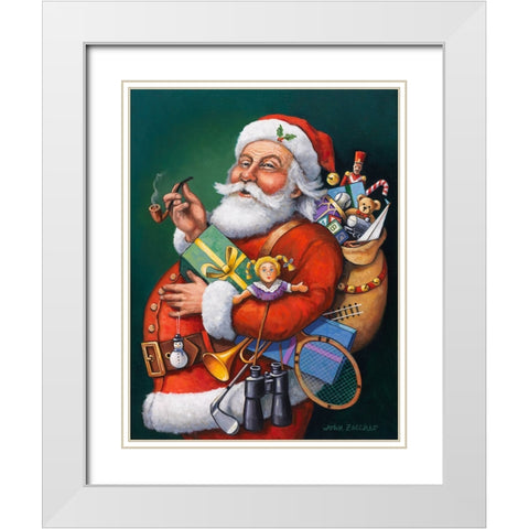 Saint Nick and All His Toys White Modern Wood Framed Art Print with Double Matting by Zaccheo, John