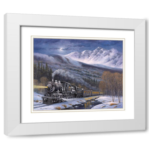 Union Pacific White Modern Wood Framed Art Print with Double Matting by Zaccheo, John