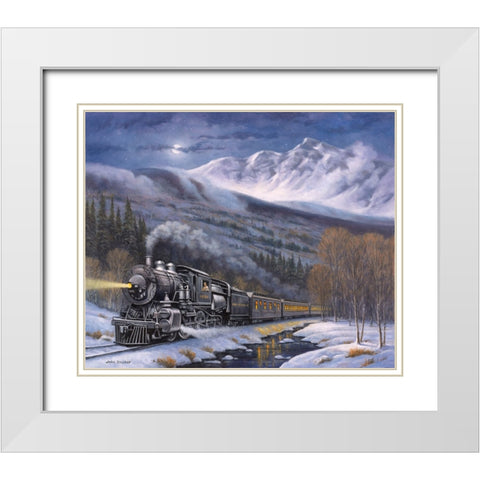 Union Pacific White Modern Wood Framed Art Print with Double Matting by Zaccheo, John