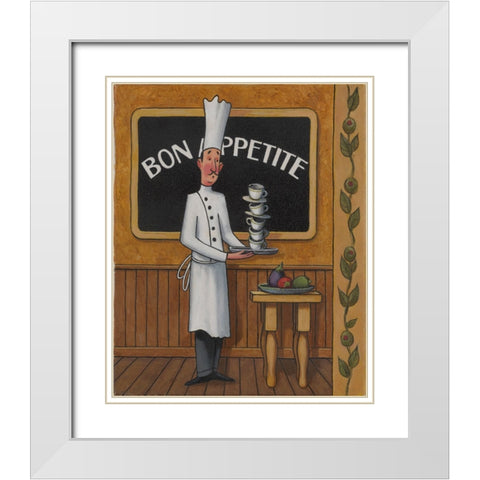Bon Appetite White Modern Wood Framed Art Print with Double Matting by Zaccheo, John