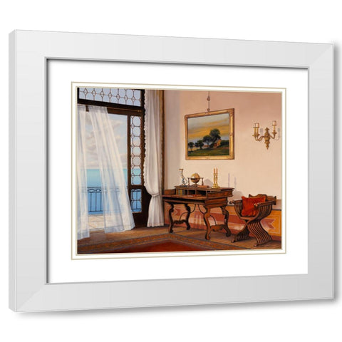 Seabreeze White Modern Wood Framed Art Print with Double Matting by Zaccheo, John