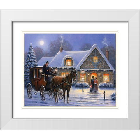 Christmas Eve White Modern Wood Framed Art Print with Double Matting by Zaccheo, John