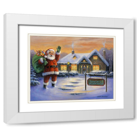Santas Workshop White Modern Wood Framed Art Print with Double Matting by Zaccheo, John