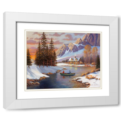 Last Catch of the Season White Modern Wood Framed Art Print with Double Matting by Zaccheo, John