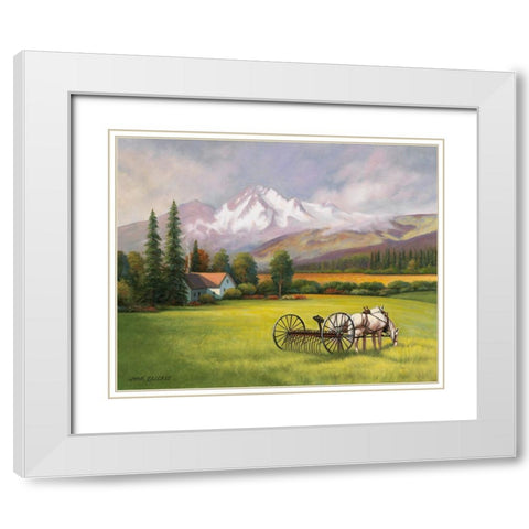 Harvest In The Rockies White Modern Wood Framed Art Print with Double Matting by Zaccheo, John