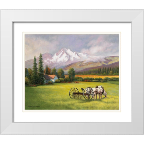 Harvest In The Rockies White Modern Wood Framed Art Print with Double Matting by Zaccheo, John