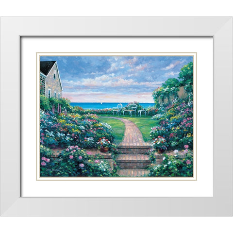 Coastal Fragrance White Modern Wood Framed Art Print with Double Matting by Zaccheo, John
