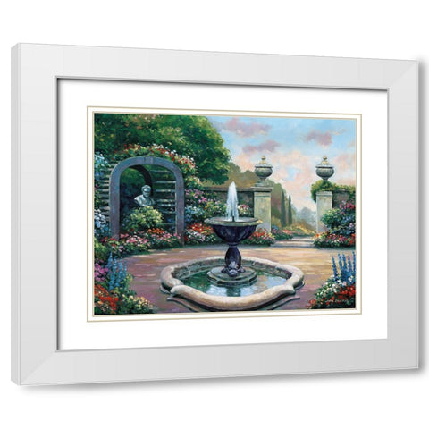 Renaissance Garden White Modern Wood Framed Art Print with Double Matting by Zaccheo, John