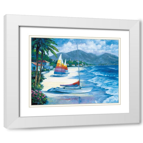 Tropical Breezes White Modern Wood Framed Art Print with Double Matting by Zaccheo, John