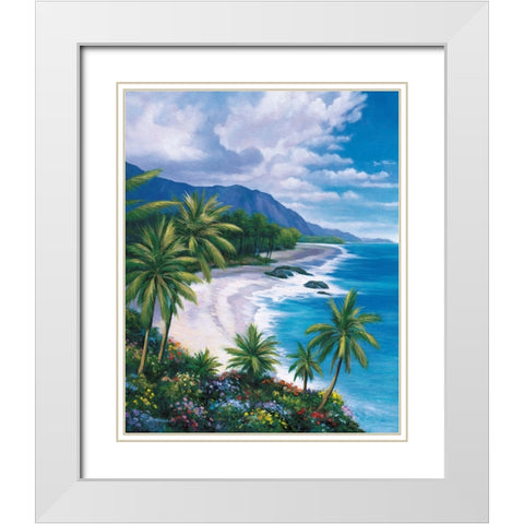 Tropical Paradise 1 White Modern Wood Framed Art Print with Double Matting by Zaccheo, John