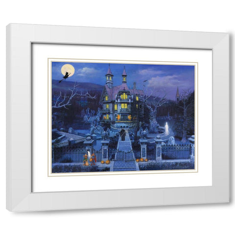 Haunted House White Modern Wood Framed Art Print with Double Matting by Zaccheo, John