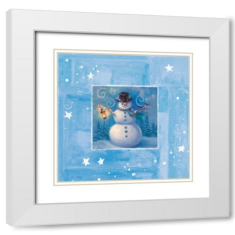 Ice Box Snowman White Modern Wood Framed Art Print with Double Matting by Zaccheo, John