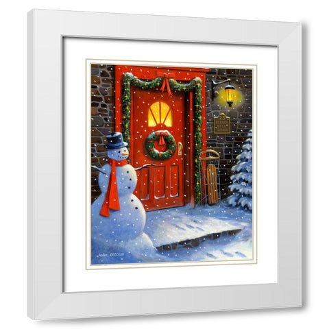 25 Sleigh Bell Road White Modern Wood Framed Art Print with Double Matting by Zaccheo, John