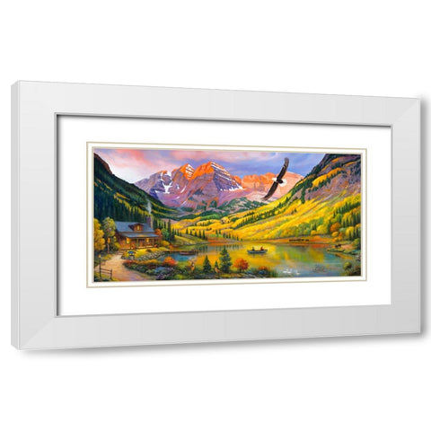 Rocky Mountain Retreat White Modern Wood Framed Art Print with Double Matting by Zaccheo, John