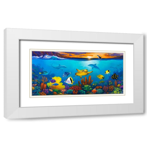 Underwater Color White Modern Wood Framed Art Print with Double Matting by Zaccheo, John