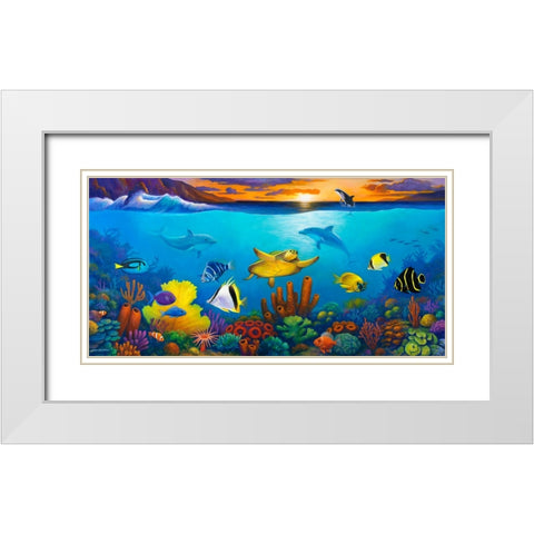 Underwater Color White Modern Wood Framed Art Print with Double Matting by Zaccheo, John
