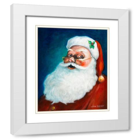 Santa White Modern Wood Framed Art Print with Double Matting by Zaccheo, John