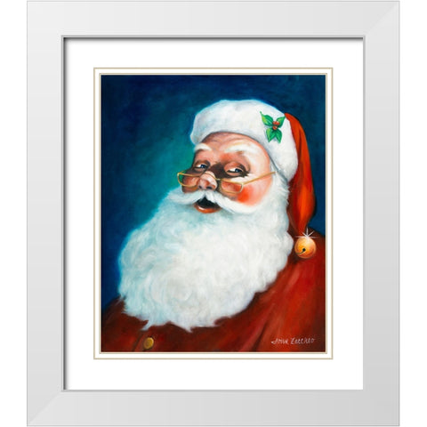 Santa White Modern Wood Framed Art Print with Double Matting by Zaccheo, John