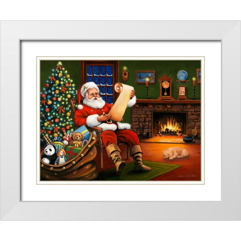 Checking his List White Modern Wood Framed Art Print with Double Matting by Zaccheo, John