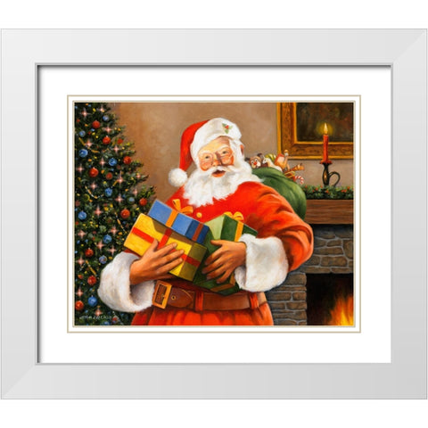 Presents from Santa White Modern Wood Framed Art Print with Double Matting by Zaccheo, John