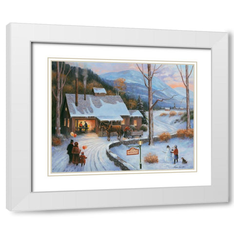 Sap House White Modern Wood Framed Art Print with Double Matting by Zaccheo, John