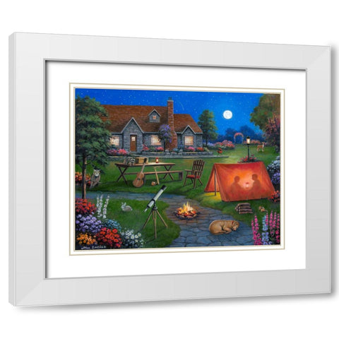 Kids Night Out White Modern Wood Framed Art Print with Double Matting by Zaccheo, John