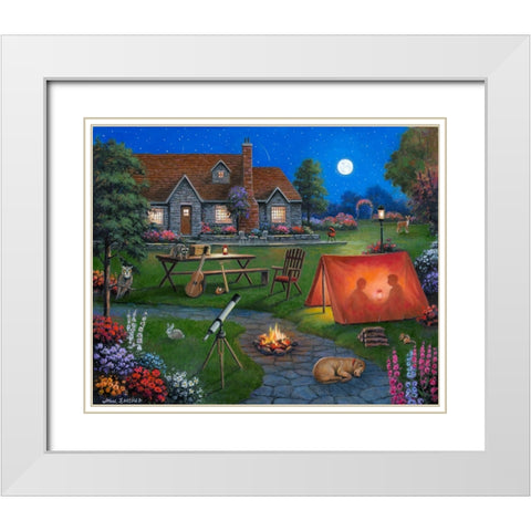Kids Night Out White Modern Wood Framed Art Print with Double Matting by Zaccheo, John