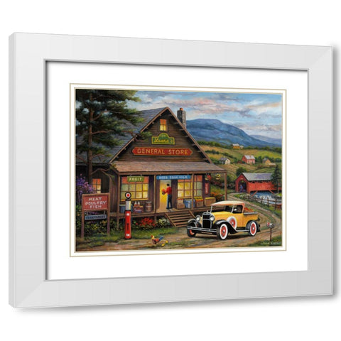 Lauras General Store White Modern Wood Framed Art Print with Double Matting by Zaccheo, John