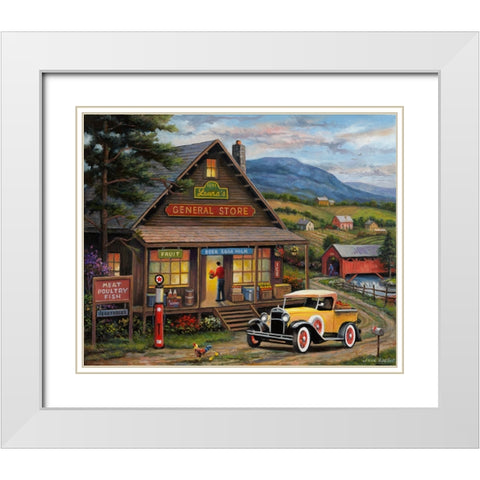 Lauras General Store White Modern Wood Framed Art Print with Double Matting by Zaccheo, John