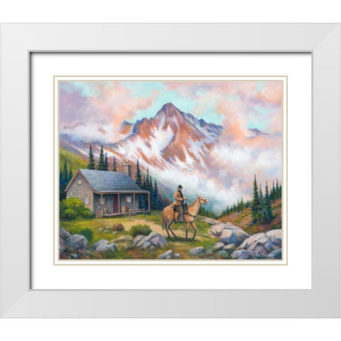 Country Cabin White Modern Wood Framed Art Print with Double Matting by Zaccheo, John
