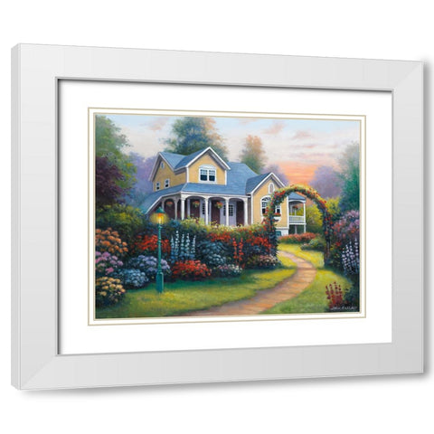 Delightful Glow White Modern Wood Framed Art Print with Double Matting by Zaccheo, John