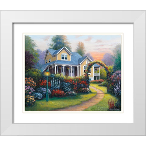 Delightful Glow White Modern Wood Framed Art Print with Double Matting by Zaccheo, John