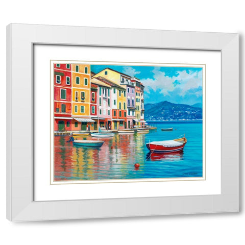 Portofino White Modern Wood Framed Art Print with Double Matting by Zaccheo, John