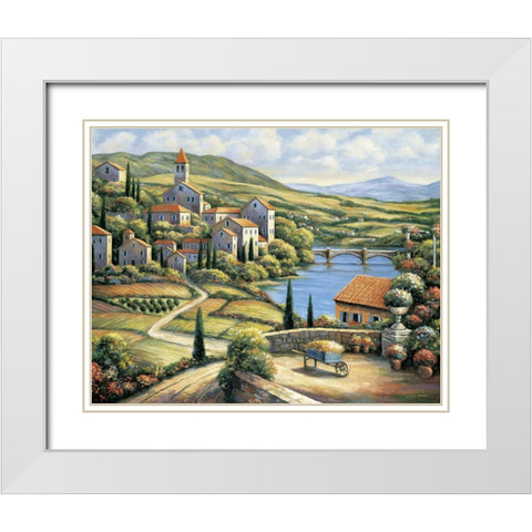 The Village A White Modern Wood Framed Art Print with Double Matting by Zaccheo, John