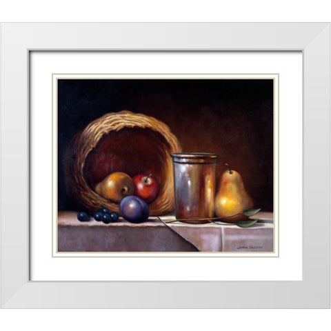 Still Life Symphony White Modern Wood Framed Art Print with Double Matting by Zaccheo, John
