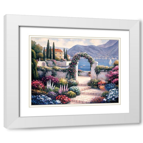Mediterranean Scene A White Modern Wood Framed Art Print with Double Matting by Zaccheo, John